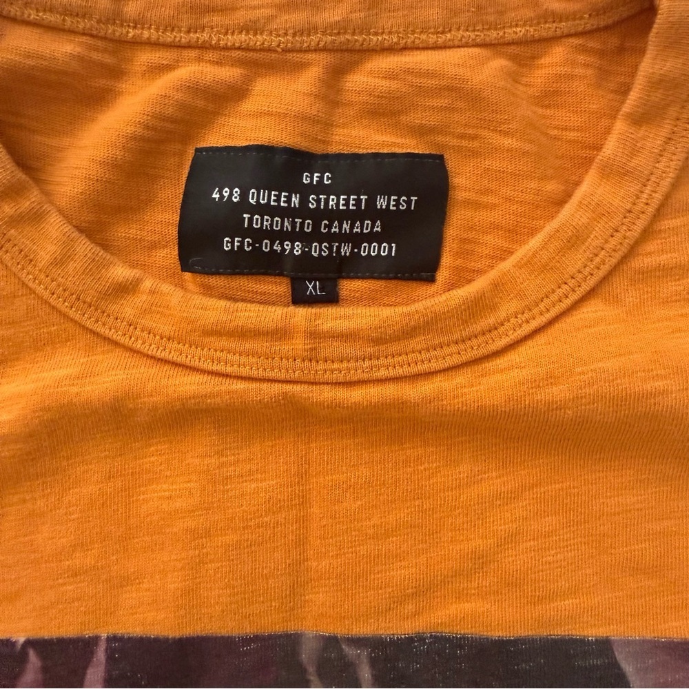 GFC Toronto 498 Queen St West "TheGigIsUp" Graphic T-Shirt XL Orange Streetwear - Picture 3 of 4